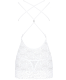 Obsessive white lace open back chemise