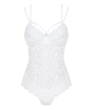 Obsessive white lace open back bodysuit