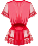Obsessive red sheer peignoir with string