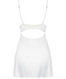 Obsessive white satin chemise with padded cups