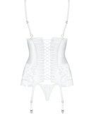 Obsessive white embroidered basque with string