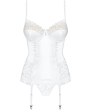 Obsessive white embroidered basque with string