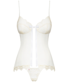 Obsessive white babydoll with beige lace