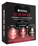 Dona kissable massage oil gift set (3 x 30 ml)