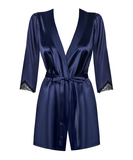 Obsessive navy blue robe with string