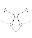 Obsessive white harness thong