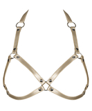 Obsessive gold-coloured leatherette harness
