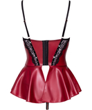 Abierta Fina red matte look peplum babydoll with lace