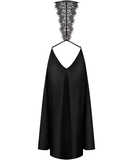 Obsessive Agatya juoda atlasinė suknelė