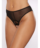 Allure Lingerie Blushing mustad pärlmutteriga stringid ilma sammasteta