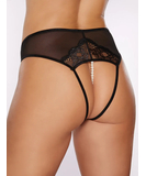 Allure Lingerie Blushing mustad pärlmutteriga stringid ilma sammasteta
