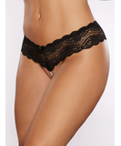 Allure Lingerie Lip Sync juodos nėrinių perlų tamprės