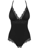 Obsessive black crotchless bodysuit