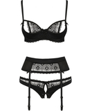 Avanua Hanan black suspender lingerie set