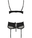 Avanua Melek black suspender lingerie set