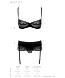 Avanua Melek black suspender lingerie set