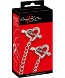 Bad Kitty heart shaped nipple clamps with chain