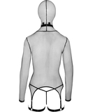 Bad Kitty Luretta black net hooded playsuit set