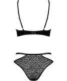 Obsessive Bagirela black vinyl & mesh lingerie set