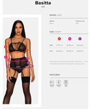 Obsessive Basitta black net suspender set