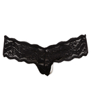 Cottelli Lingerie black lace string with pearls