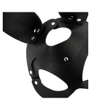 Coquette black leatherette bunny mask