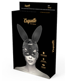 Coquette black leatherette bunny mask