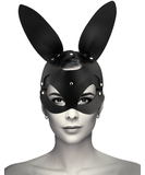 Coquette black leatherette bunny mask