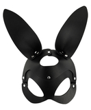 Coquette black leatherette bunny mask