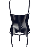 Black Level black vinyl basque with string