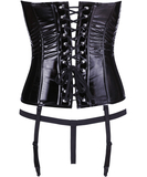 Black Level black vinyl corset with suspenders