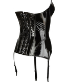Black Level black vinyl corset with suspenders