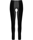 Black Level black vinyl crotchless leggings