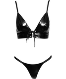 Black Level black vinyl lingerie set