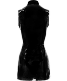 Black Level black vinyl sleeveless mini shirtdress