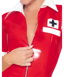 Black Level Nurse Red Vinyl Dress With Cap