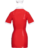 Black Level Nurse Red Vinyl Dress With Cap