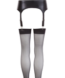 NO:XQSE black matte look garter belt with stockings
