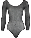 NO:XQSE black net bodysuit with rhinestones