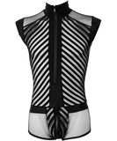 Svenjoyment black net playsuit