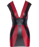 Cottelli Lingerie black & red striped matte look mini dress