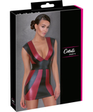 Cottelli Lingerie black & red striped matte look mini dress