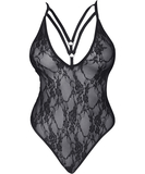 Cottelli Lingerie black sheer mesh bodysuit with straps