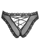 Cottelli Lingerie black sheer mesh panties with lacing