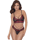 Cottelli Lingerie комплект черного прозрачного нижнего белья с красной вышивкой