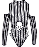 NO:XQSE black striped net bodysuit