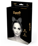 Coquette black leatherette cat ears headband