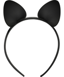 Coquette black leatherette cat ears headband