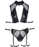 Cottelli Lingerie must läiketa sukahoidjakomplekt sidumismängudeks