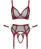 Bondage by Cottelli Devilysha net lingerie set with wrist cuffs